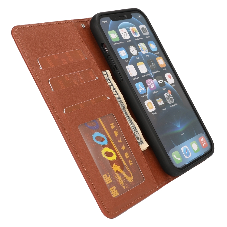 For iPhone 13 Pro Max Ultra-thin Detachable Silk Texture Horizontal Flip PU Leather Case with Card Slots & Wallet & Photo Frame (Brown) For iPhone 13 Pro Max Ultra-thin Detachable Silk Texture Horizontal Flip PU Leather Case with Card Slots & Wallet & Photo Frame (Brown)