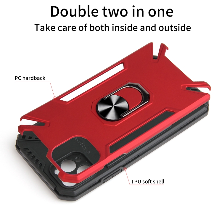 PC + TPU Protective Case with 360 Degrees Rotatable Ring Holder For iPhone 11 Pro Max(Black)