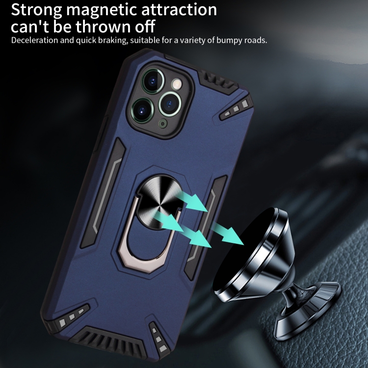 PC + TPU Protective Case with 360 Degrees Rotatable Ring Holder For iPhone 11 Pro Max(Black)