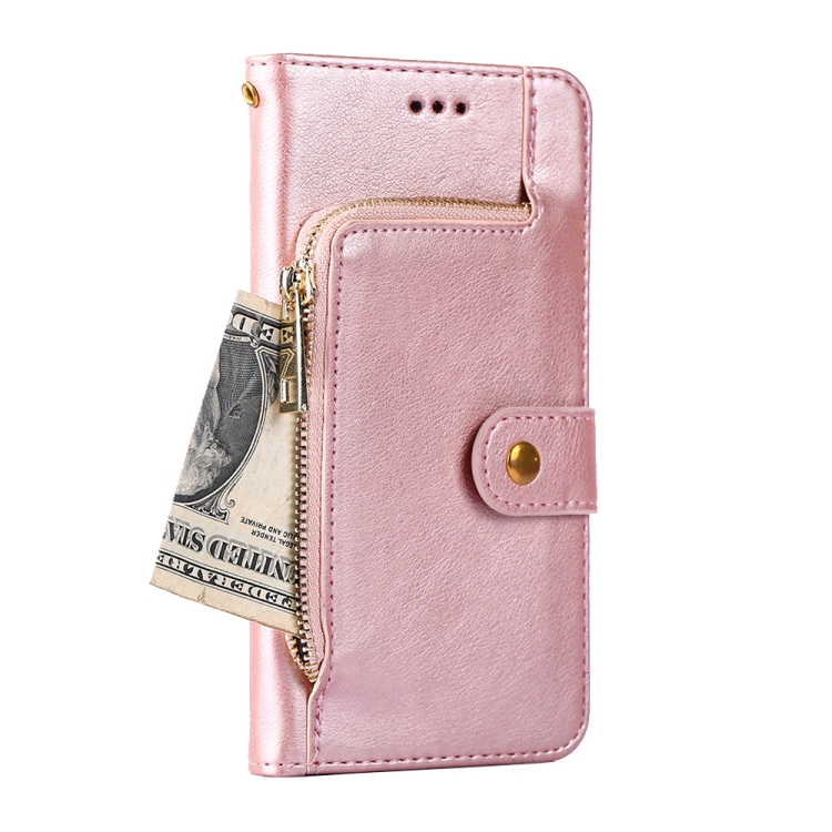 Zipper Bag PU TPU Horizontal Flip Leather Case with Holder