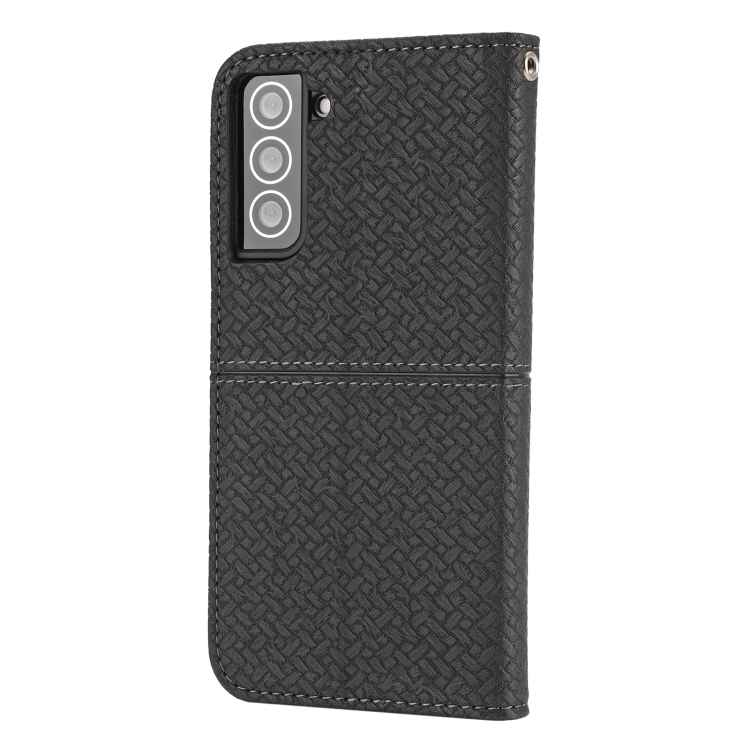 For Samsung Galaxy S21+ 5G Woven Texture Stitching Magnetic Horizontal Flip PU Leather Case with Holder & Card Slots & Wallet & Lanyard(Black) For Samsung Galaxy S21+ 5G Woven Texture Stitching Magnetic Horizontal Flip PU Leather Case with Holder & Card Slots & Wallet & Lanyard(Black)