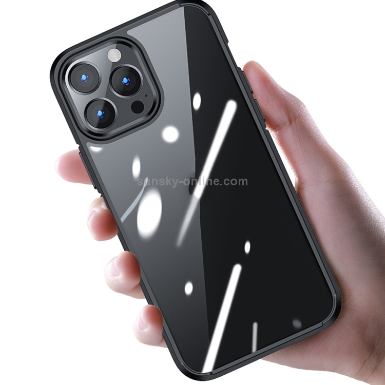 For iPhone 13 Pro Max wlons Ice Crystal PC + TPU Shockproof Case (Black) For iPhone 13 Pro Max wlons Ice Crystal PC + TPU Shockproof Case (Black)