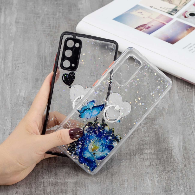 For Samsung Galaxy S20 FE 4G / 5G Colored Drawing Starry Sky Epoxy TPU Shockproof Case with Ring Holder(Heart) For Samsung Galaxy S20 FE 4G / 5G Colored Drawing Starry Sky Epoxy TPU Shockproof Case with Ring Holder(Heart)