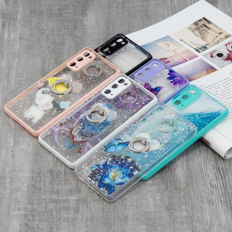 For Samsung Galaxy S20 FE 4G / 5G Colored Drawing Starry Sky Epoxy TPU Shockproof Case with Ring Holder(Heart) For Samsung Galaxy S20 FE 4G / 5G Colored Drawing Starry Sky Epoxy TPU Shockproof Case with Ring Holder(Heart)