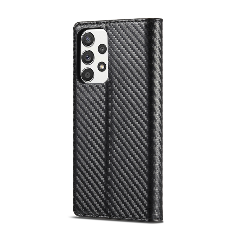 LC.IMEEKE Carbon Fiber PU + TPU Horizontal Flip Leather Case with Holder & Card Slot & Wallet For Samsung Galaxy A52 5G / 4G(Vertical Black) LC.IMEEKE Carbon Fiber PU + TPU Horizontal Flip Leather Case with Holder & Card Slot & Wallet For Samsung Galaxy A52 5G / 4G(Vertical Black)