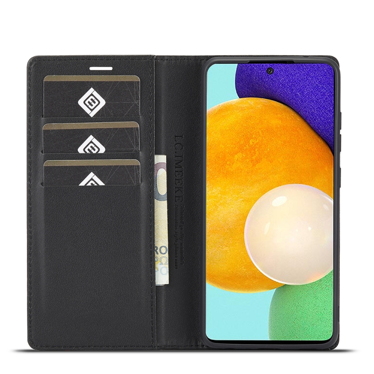 LC.IMEEKE Carbon Fiber PU + TPU Horizontal Flip Leather Case with Holder & Card Slot & Wallet For Samsung Galaxy A52 5G / 4G(Vertical Black) LC.IMEEKE Carbon Fiber PU + TPU Horizontal Flip Leather Case with Holder & Card Slot & Wallet For Samsung Galaxy A52 5G / 4G(Vertical Black)