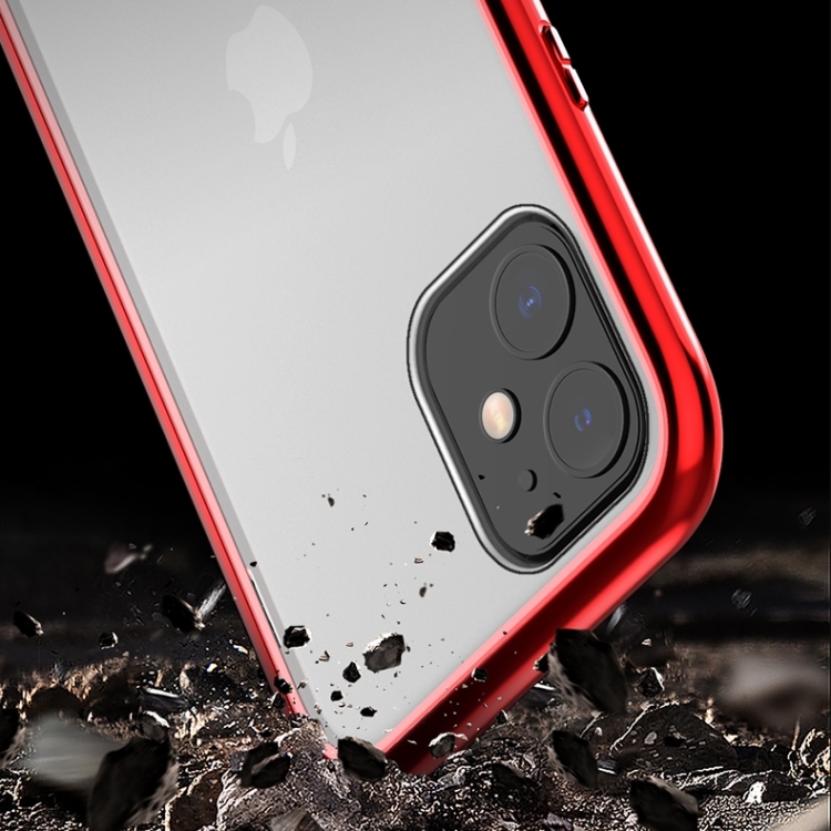 For iPhone 11 Pro Max Ultra Slim Double Sides Magnetic Adsorption Angular Frame Tempered Glass Magnet Flip Case(Black) For iPhone 11 Pro Max Ultra Slim Double Sides Magnetic Adsorption Angular Frame Tempered Glass Magnet Flip Case(Black)