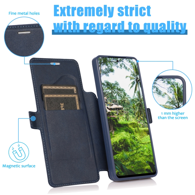 Push Window Double Buckle PU + Silicone Horizontal Flip Leather Case with Holder & Card Slot For Samsung Galaxy S21 Ultra 5G(Blue) Push Window Double Buckle PU + Silicone Horizontal Flip Leather Case with Holder & Card Slot For Samsung Galaxy S21 Ultra 5G(Blue)