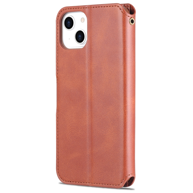 For iPhone 13 mini AZNS Calf Texture Horizontal Flip Leather Case with Holder & Card Slots & Wallet & Photo Frame (Brown) For iPhone 13 mini AZNS Calf Texture Horizontal Flip Leather Case with Holder & Card Slots & Wallet & Photo Frame (Brown)