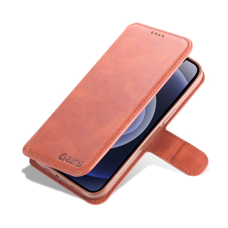 For iPhone 13 mini AZNS Calf Texture Horizontal Flip Leather Case with Holder & Card Slots & Wallet & Photo Frame (Brown) For iPhone 13 mini AZNS Calf Texture Horizontal Flip Leather Case with Holder & Card Slots & Wallet & Photo Frame (Brown)
