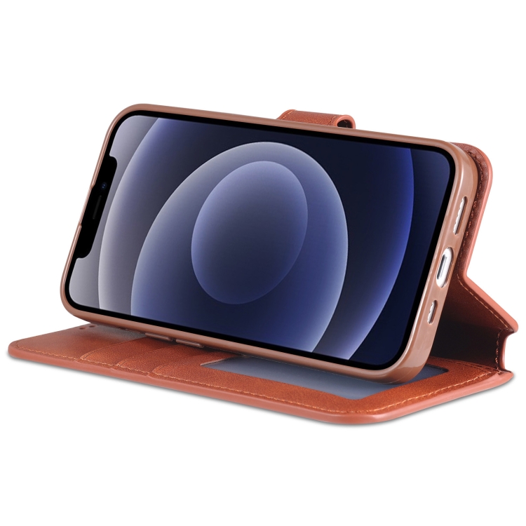 For iPhone 13 mini AZNS Calf Texture Horizontal Flip Leather Case with Holder & Card Slots & Wallet & Photo Frame (Brown) For iPhone 13 mini AZNS Calf Texture Horizontal Flip Leather Case with Holder & Card Slots & Wallet & Photo Frame (Brown)