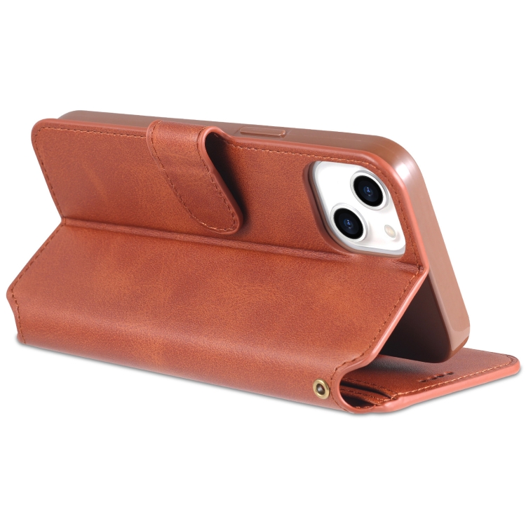 For iPhone 13 mini AZNS Calf Texture Horizontal Flip Leather Case with Holder & Card Slots & Wallet & Photo Frame (Brown) For iPhone 13 mini AZNS Calf Texture Horizontal Flip Leather Case with Holder & Card Slots & Wallet & Photo Frame (Brown)