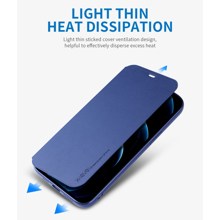 For iPhone 13 Pro Max X-level Fib Color Series Ultra Thin PU + TPU Horizontal Flip Leather Case with Holder (Blue) For iPhone 13 Pro Max X-level Fib Color Series Ultra Thin PU + TPU Horizontal Flip Leather Case with Holder (Blue)