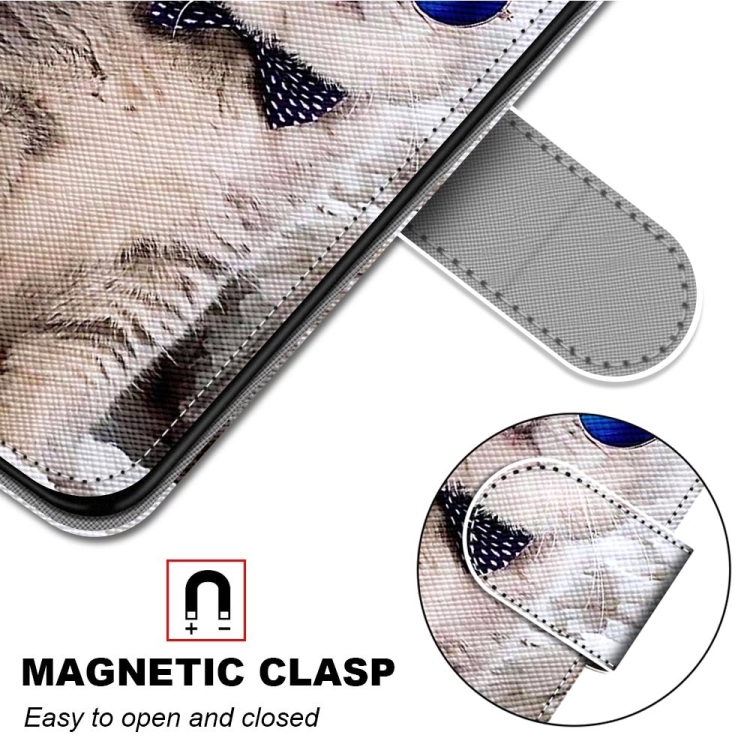 For iPhone 13 mini Coloured Drawing Cross Texture Horizontal Flip PU Leather Case with Holder & Card Slots & Wallet & Lanyard (Slant Hat Blue Mirror Cat) For iPhone 13 mini Coloured Drawing Cross Texture Horizontal Flip PU Leather Case with Holder & Card Slots & Wallet & Lanyard (Slant Hat Blue Mirror Cat)