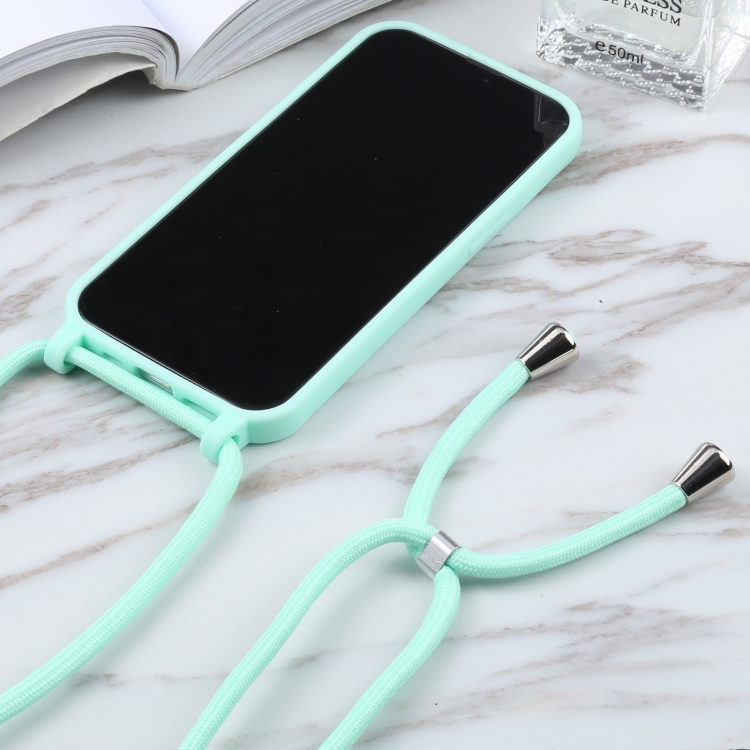 For iPhone 13 mini Candy Colors TPU Protective Case with Lanyard (Mint Green) For iPhone 13 mini Candy Colors TPU Protective Case with Lanyard (Mint Green)