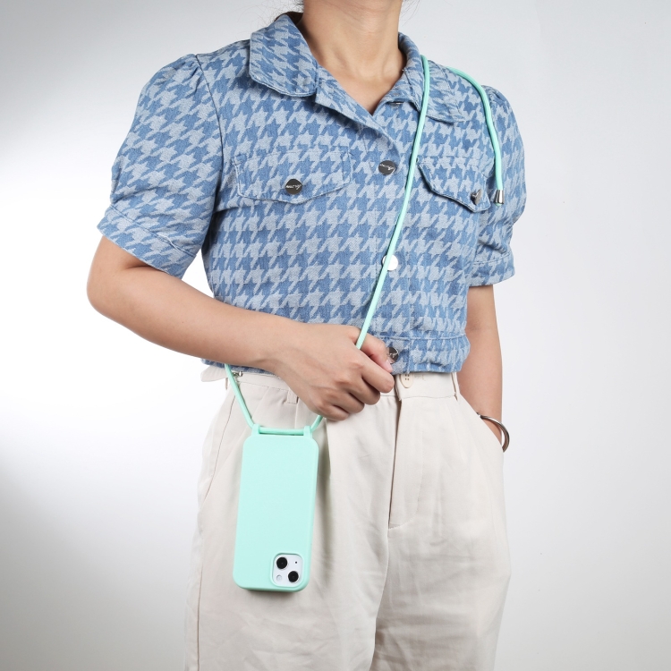 For iPhone 13 mini Candy Colors TPU Protective Case with Lanyard (Mint Green) For iPhone 13 mini Candy Colors TPU Protective Case with Lanyard (Mint Green)