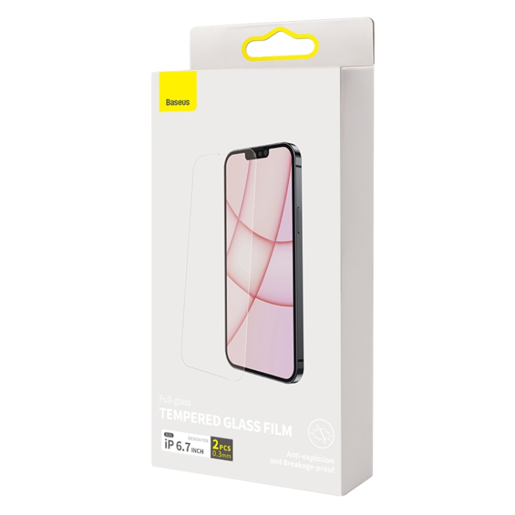 For iPhone 13 Pro Max Baseus 2pcs 0.3mm Full Glass Tempered Film For iPhone 13 Pro Max Baseus 2pcs 0.3mm Full Glass Tempered Film