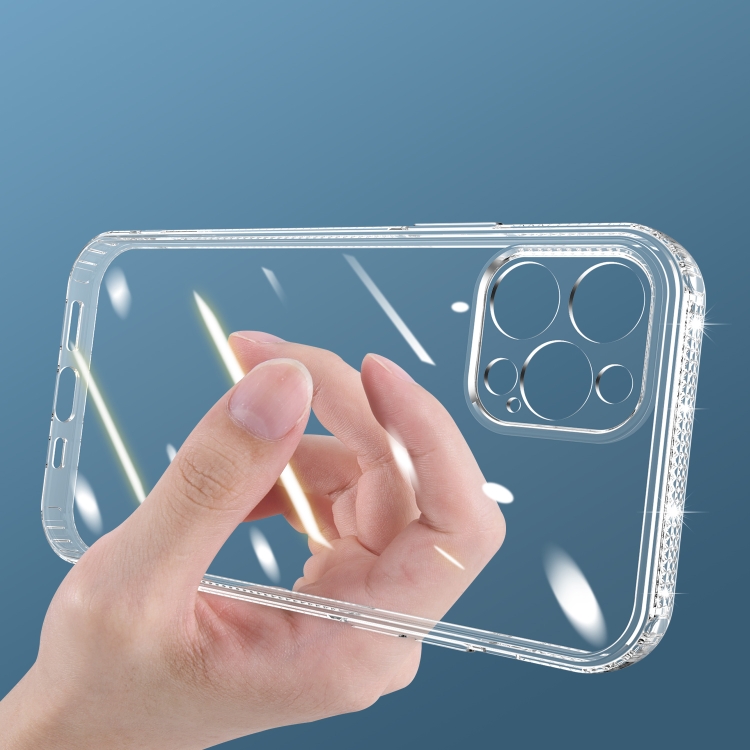 For iPhone 11 Pro 2mm Diamond Texture Side TPU Shockproof Case (Transparent)