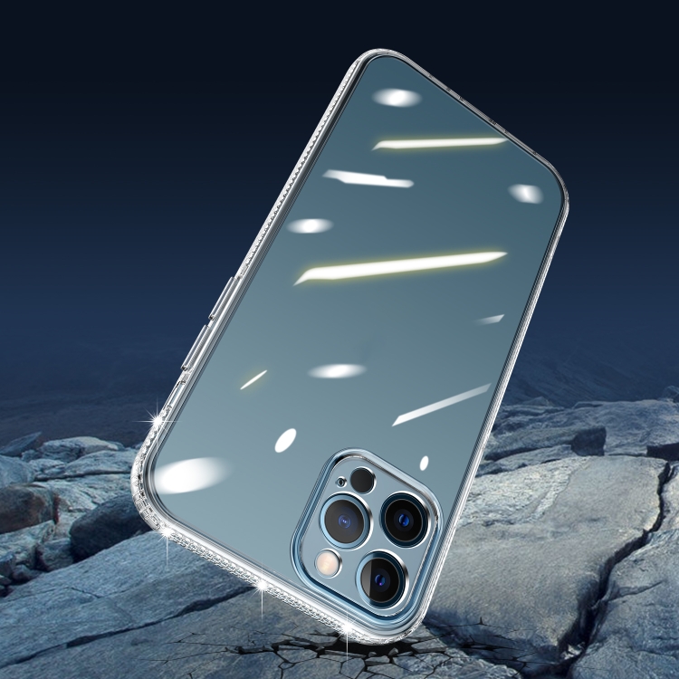 For iPhone 11 Pro 2mm Diamond Texture Side TPU Shockproof Case (Transparent)