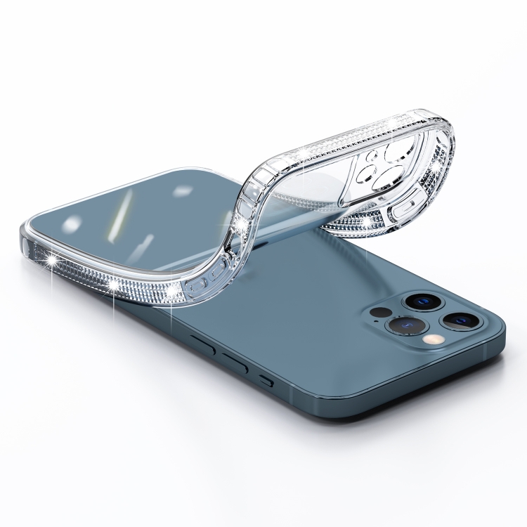 For iPhone 11 Pro 2mm Diamond Texture Side TPU Shockproof Case (Transparent)