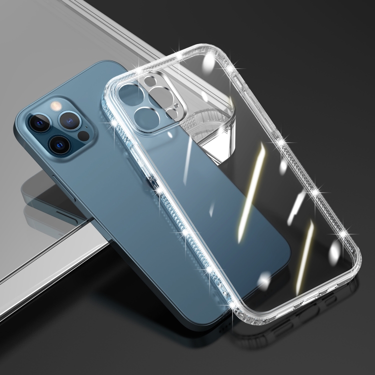 For iPhone 11 Pro 2mm Diamond Texture Side TPU Shockproof Case (Transparent)