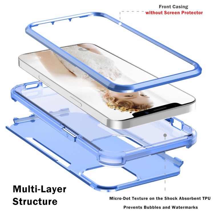 For iPhone 13 mini 3 in 1 Solid Color Shockproof PC + TPU Protective Case (Dark Blue) For iPhone 13 mini 3 in 1 Solid Color Shockproof PC + TPU Protective Case (Dark Blue)