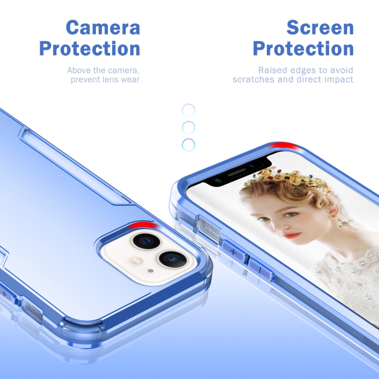 For iPhone 13 mini 3 in 1 Solid Color Shockproof PC + TPU Protective Case (Dark Blue) For iPhone 13 mini 3 in 1 Solid Color Shockproof PC + TPU Protective Case (Dark Blue)