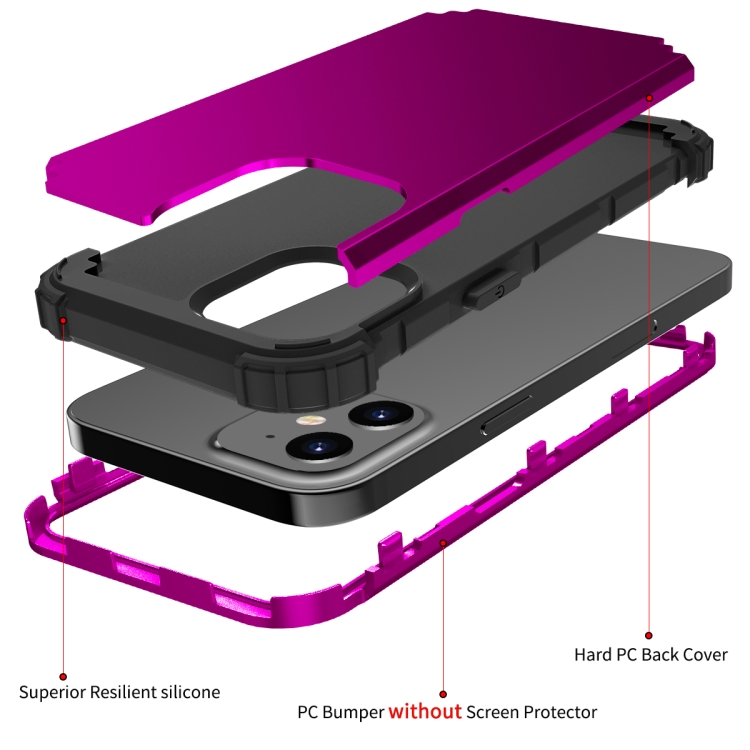 For iPhone 12 mini 3 in 1 Shockproof PC + Silicone Protective Case (Dark Purple + Black) For iPhone 12 mini 3 in 1 Shockproof PC + Silicone Protective Case (Dark Purple + Black)