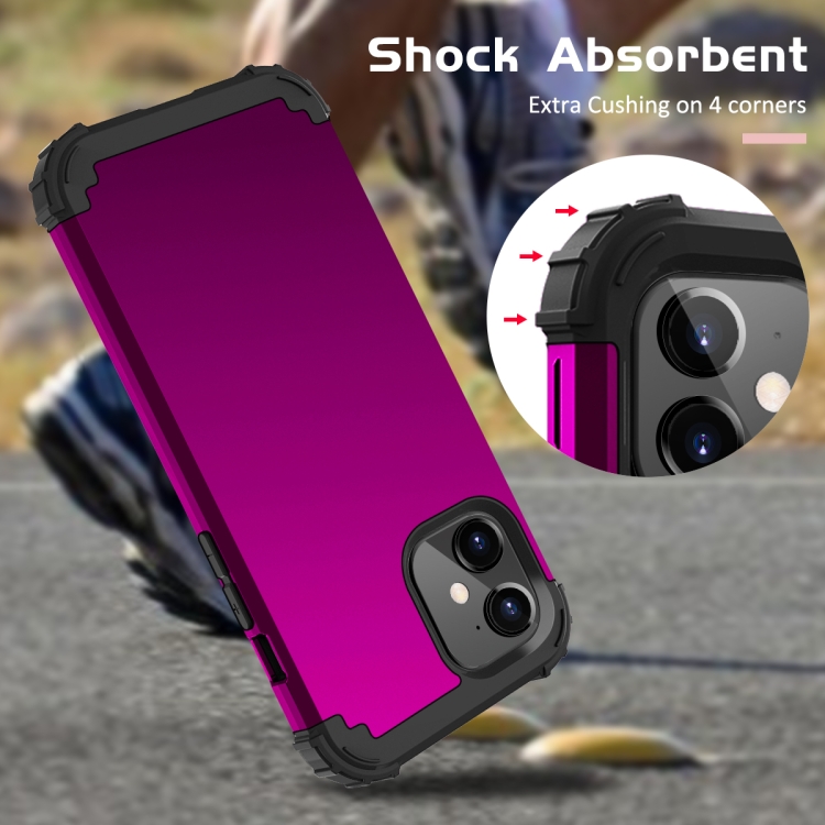 For iPhone 12 mini 3 in 1 Shockproof PC + Silicone Protective Case (Dark Purple + Black) For iPhone 12 mini 3 in 1 Shockproof PC + Silicone Protective Case (Dark Purple + Black)