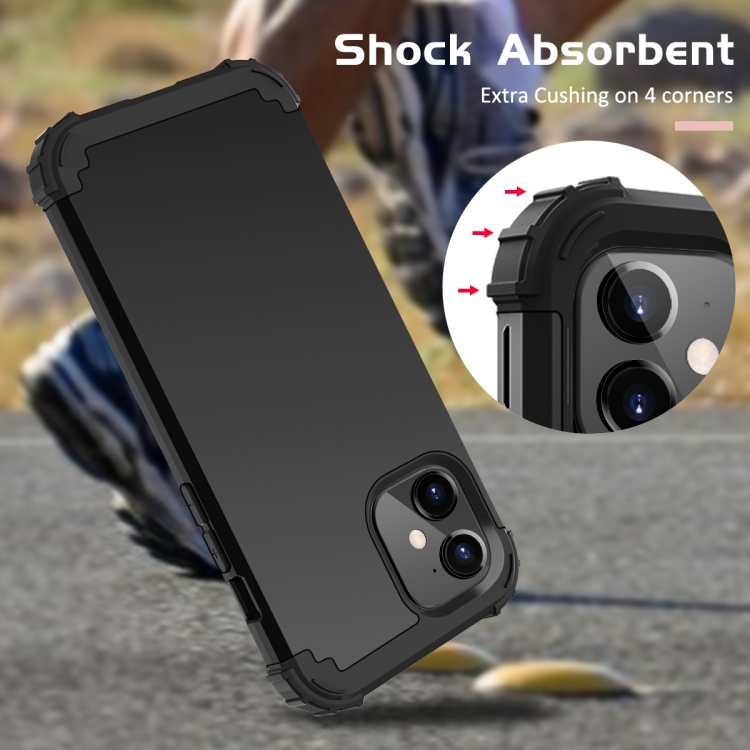 For iPhone 12 / 12 Pro 3 in 1 Shockproof PC + Silicone Protective Case(Black) For iPhone 12 / 12 Pro 3 in 1 Shockproof PC + Silicone Protective Case(Black)