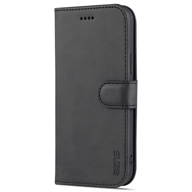 For iPhone 13 mini AZNS Skin Feel Calf Texture Horizontal Flip Leather Case with Card Slots & Holder & Wallet (Black)