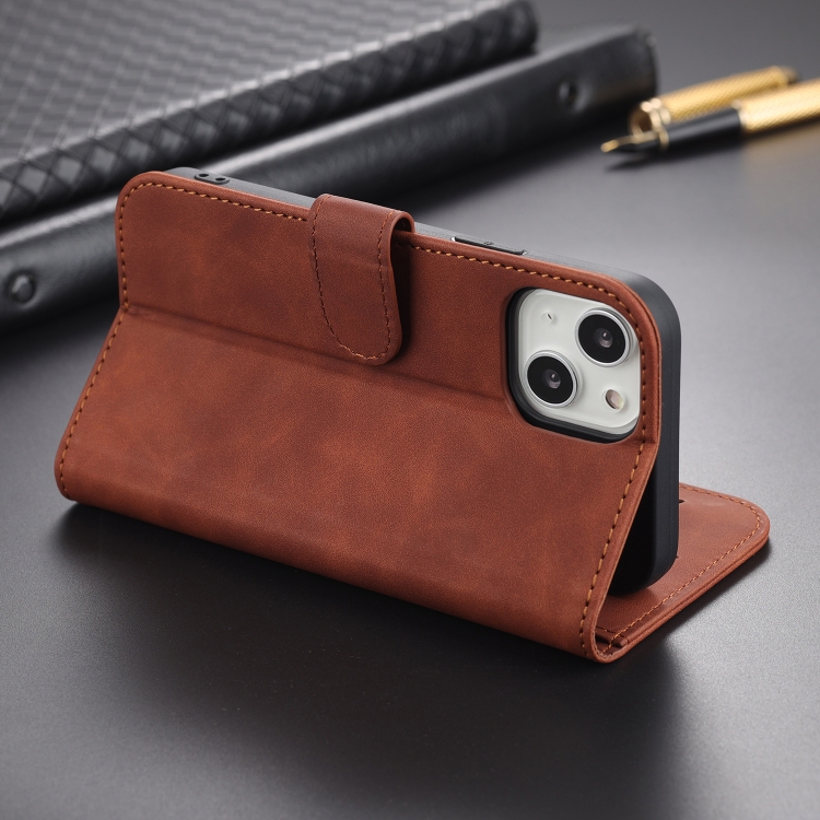 For iPhone 13 mini AZNS Skin Feel Calf Texture Horizontal Flip Leather Case with Card Slots & Holder & Wallet (Black)