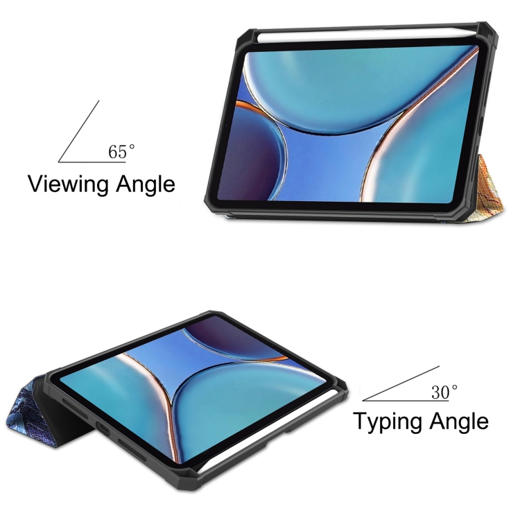 For iPad mini 6 / mini 2024 Colored Drawing TPU Smart Leather Tablet Case with Holder & Pen Slot(Starry Sky) For iPad mini 6 / mini 2024 Colored Drawing TPU Smart Leather Tablet Case with Holder & Pen Slot(Starry Sky)
