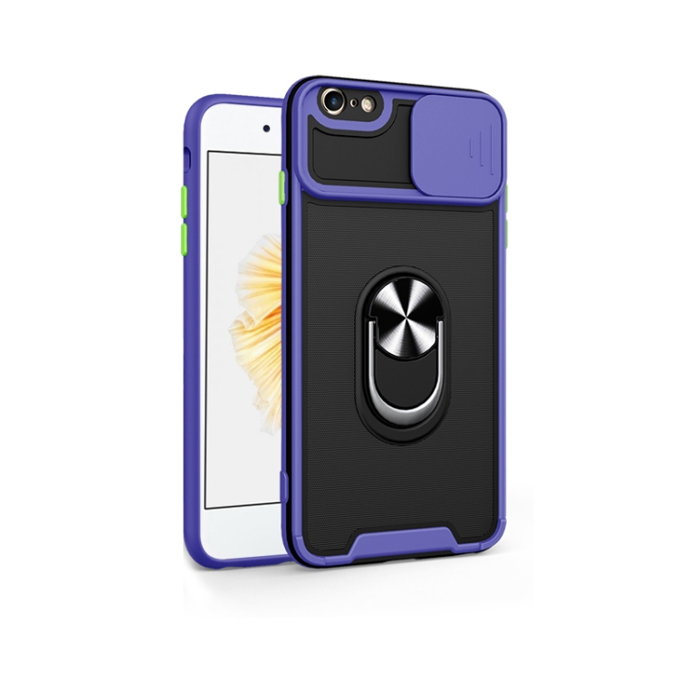 For iPhone SE 2022 / SE 2020 / 7 / 8 Sliding Camera Cover Design TPU + PC Magnetic Shockproof Case with Ring Holder(Purple) For iPhone SE 2022 / SE 2020 / 7 / 8 Sliding Camera Cover Design TPU + PC Magnetic Shockproof Case with Ring Holder(Purple)