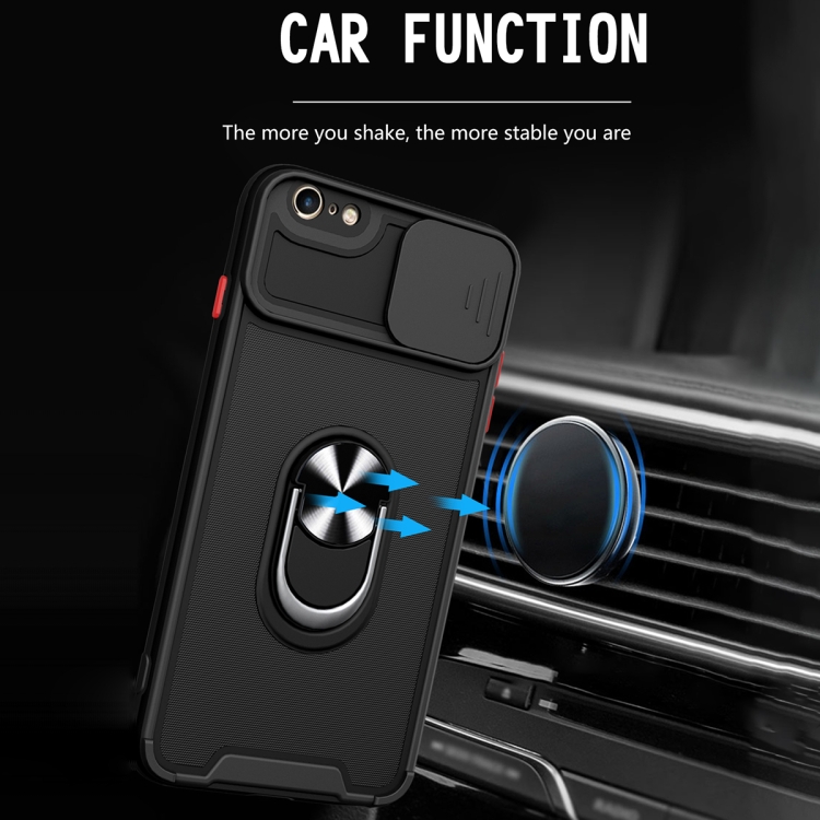 For iPhone SE 2022 / SE 2020 / 7 / 8 Sliding Camera Cover Design TPU + PC Magnetic Shockproof Case with Ring Holder(Purple) For iPhone SE 2022 / SE 2020 / 7 / 8 Sliding Camera Cover Design TPU + PC Magnetic Shockproof Case with Ring Holder(Purple)