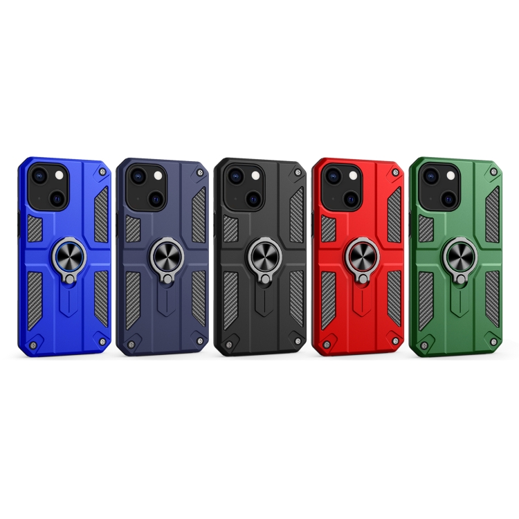 For iPhone 13 mini Carbon Fiber Pattern PC + TPU Protective Case with Ring Holder (Dark Blue) For iPhone 13 mini Carbon Fiber Pattern PC + TPU Protective Case with Ring Holder (Dark Blue)