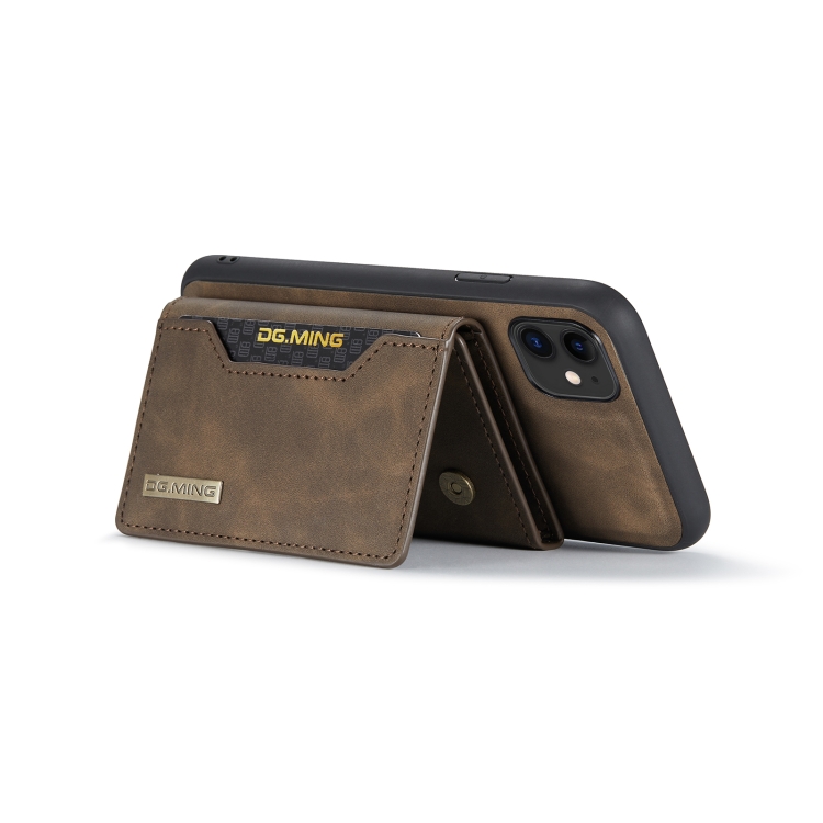 DG.MING M2 Series 3-Fold Multi Card Bag Back Cover Shockproof Case with Wallet & Holder Function For iPhone 11(Coffee) DG.MING M2 Series 3-Fold Multi Card Bag Back Cover Shockproof Case with Wallet & Holder Function For iPhone 11(Coffee)