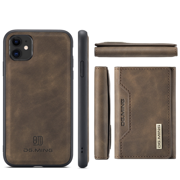 DG.MING M2 Series 3-Fold Multi Card Bag Back Cover Shockproof Case with Wallet & Holder Function For iPhone 11(Coffee) DG.MING M2 Series 3-Fold Multi Card Bag Back Cover Shockproof Case with Wallet & Holder Function For iPhone 11(Coffee)
