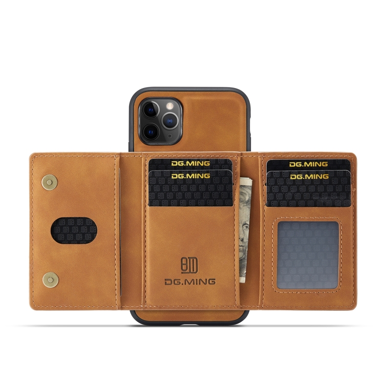 DG.MING M2 Series 3-Fold Multi Card Bag Back Cover Shockproof Case with Wallet & Holder Function For iPhone 11 Pro(Brown) DG.MING M2 Series 3-Fold Multi Card Bag Back Cover Shockproof Case with Wallet & Holder Function For iPhone 11 Pro(Brown)