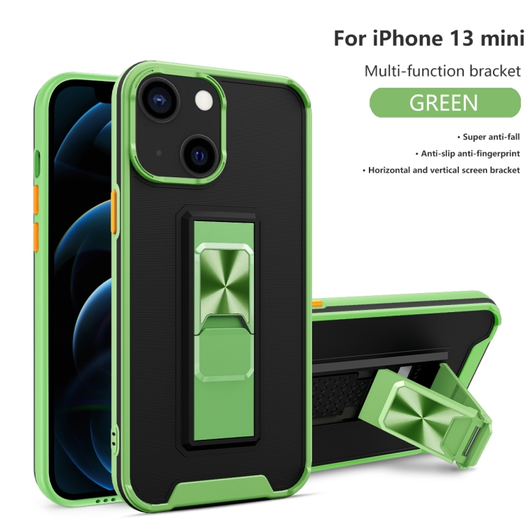 For iPhone 13 mini Dual-color Skin Feel TPU + PC Magnetic Shockproof Case with Invisible Holder (Green) For iPhone 13 mini Dual-color Skin Feel TPU + PC Magnetic Shockproof Case with Invisible Holder (Green)