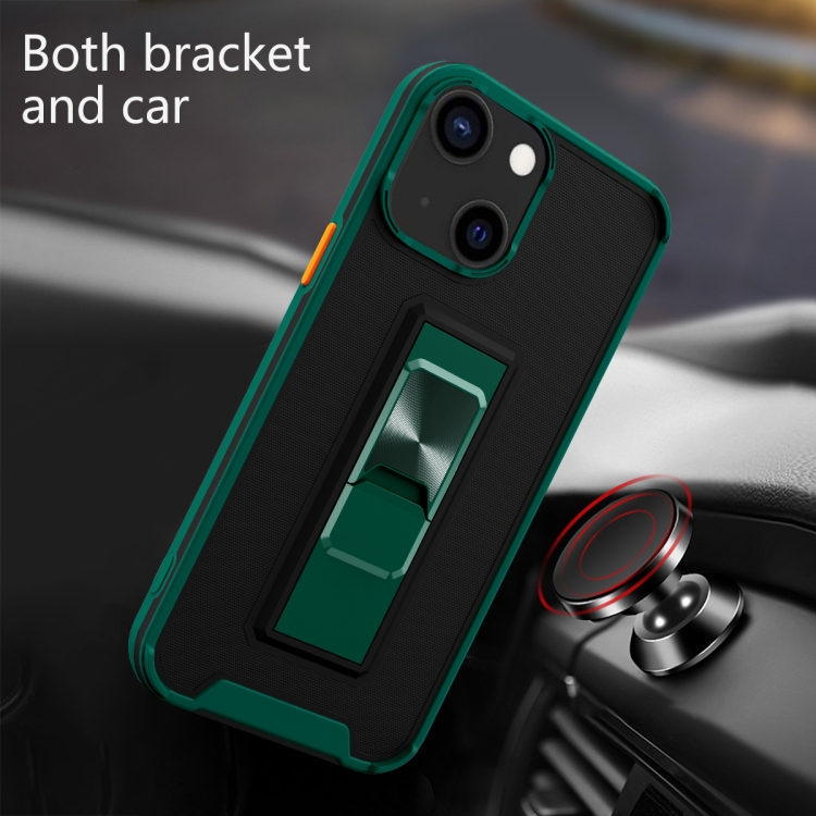 For iPhone 13 mini Dual-color Skin Feel TPU + PC Magnetic Shockproof Case with Invisible Holder (Green) For iPhone 13 mini Dual-color Skin Feel TPU + PC Magnetic Shockproof Case with Invisible Holder (Green)