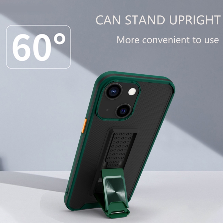 For iPhone 13 mini Dual-color Skin Feel TPU + PC Magnetic Shockproof Case with Invisible Holder (Green) For iPhone 13 mini Dual-color Skin Feel TPU + PC Magnetic Shockproof Case with Invisible Holder (Green)