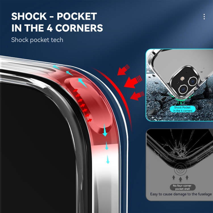 For iPhone 12 TPU + PC Transparent Shockproof Protective Case