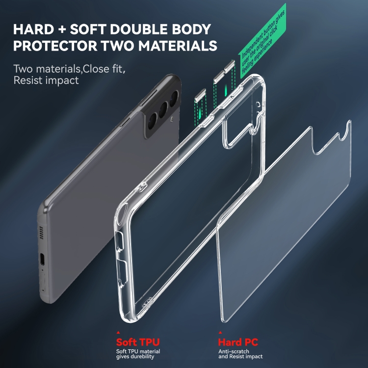 For Samsung Galaxy S21 5G TPU + PC Transparent Shockproof Protective Case For Samsung Galaxy S21 5G TPU + PC Transparent Shockproof Protective Case