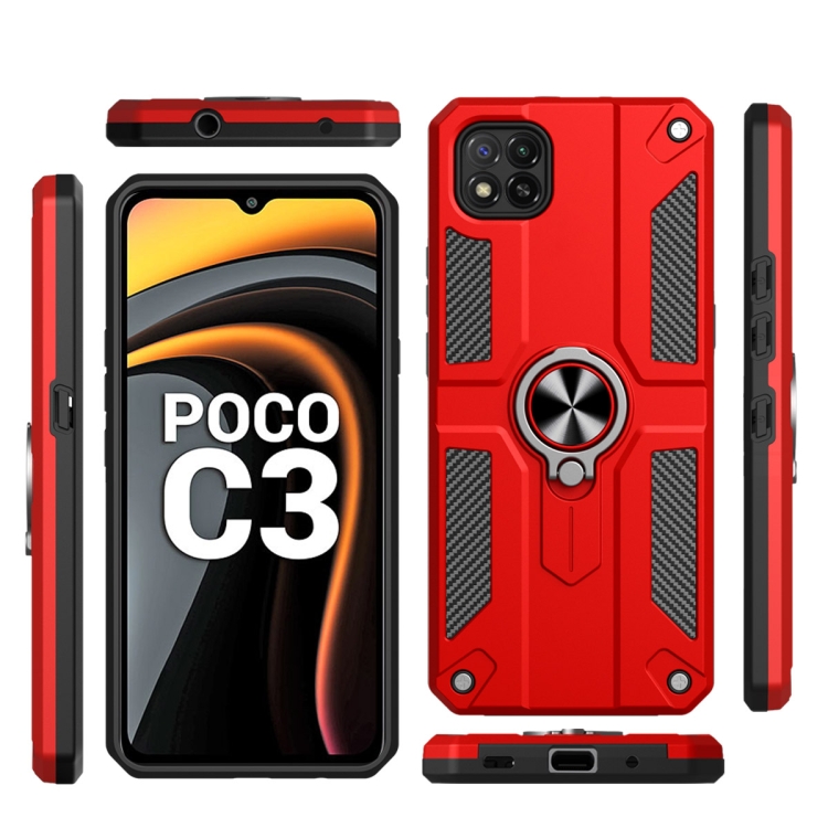 HOT C3 Mobile Cover Poco C3 Back Cover With Stand For Xiaomi
