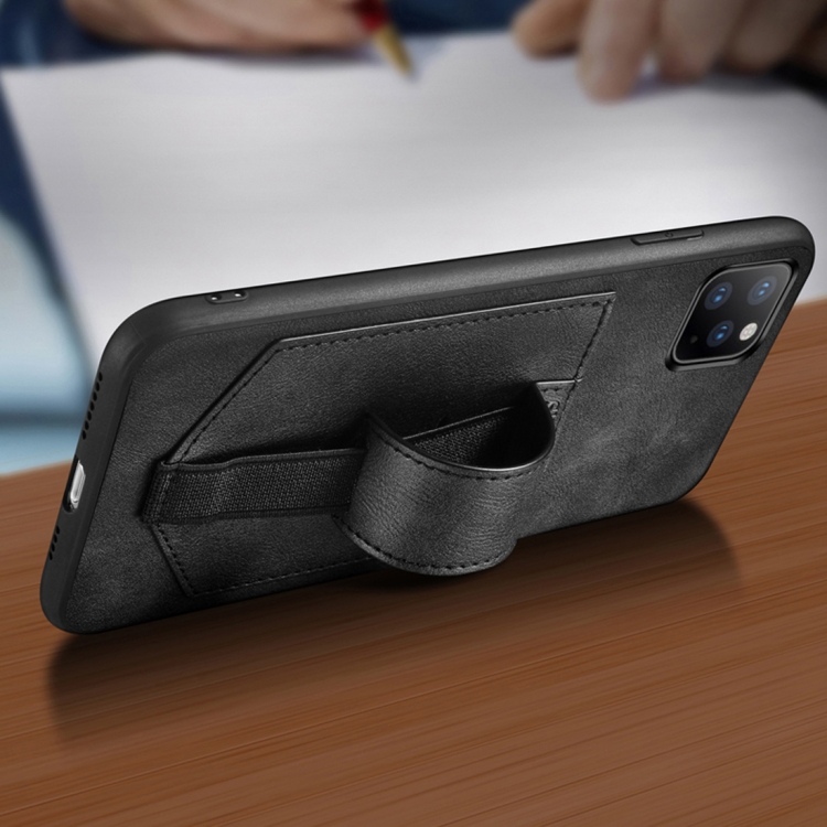For iPhone 11 Pro SULADA Shockproof TPU + Handmade Leather Protective Case with Holder & Card Slot & Hand Strap(Black) For iPhone 11 Pro SULADA Shockproof TPU + Handmade Leather Protective Case with Holder & Card Slot & Hand Strap(Black)