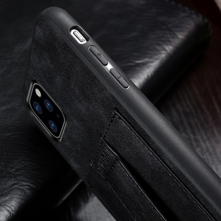 For iPhone 11 Pro SULADA Shockproof TPU + Handmade Leather Protective Case with Holder & Card Slot & Hand Strap(Black) For iPhone 11 Pro SULADA Shockproof TPU + Handmade Leather Protective Case with Holder & Card Slot & Hand Strap(Black)