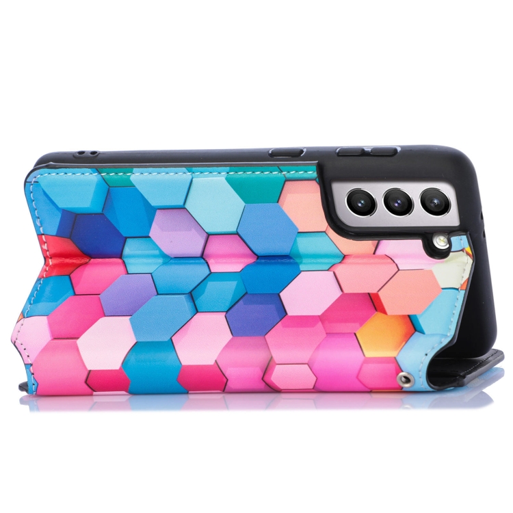 For Samsung Galaxy S21+ 5G Colorful Magnetic Horizontal Flip PU Leather Case with Holder & Card Slot & Wallet(Colorful Cube) For Samsung Galaxy S21+ 5G Colorful Magnetic Horizontal Flip PU Leather Case with Holder & Card Slot & Wallet(Colorful Cube)