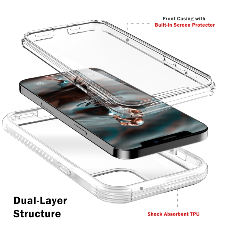 For iPhone 12 / 12 Pro C1 2 in 1 Shockproof TPU + PC Protective Case with PET Screen Protector(Transparent Matte) For iPhone 12 / 12 Pro C1 2 in 1 Shockproof TPU + PC Protective Case with PET Screen Protector(Transparent Matte)