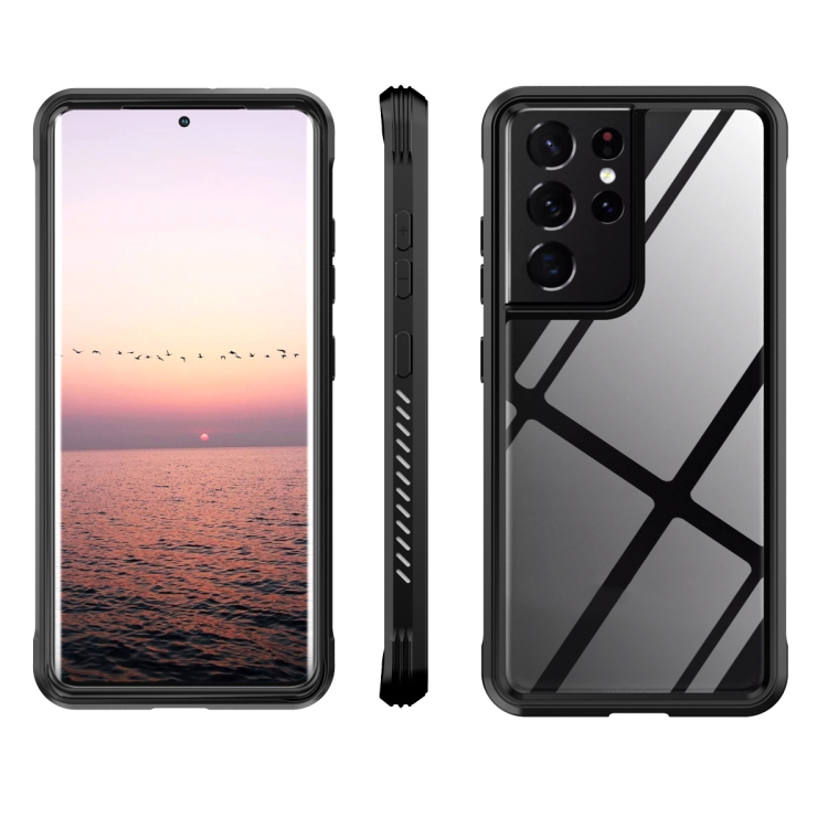 For Samsung Galaxy S21 Ultra 5G C1 2 in 1 Shockproof TPU + PC Protective Case with PET Screen Protector(Black) For Samsung Galaxy S21 Ultra 5G C1 2 in 1 Shockproof TPU + PC Protective Case with PET Screen Protector(Black)